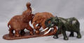 120387 ORIENTAL TEAKWOOD  AFRICAN STONE ELEPHANTS TW