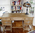 120371 BLEACHED OAK DESK AND MATCHING FILE H 22 L