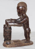 113262 AFRICAN WOOD CARVING OF DRUMMER IN EBONY H 20