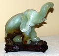 2461 CHINESE CARVED SERPENTINE FIGURE OF AN ELEPHANT