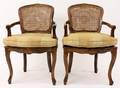 Pair of French Walnut Caned Fauteuils