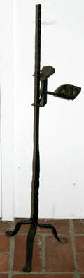 1458 AMERICAN WROUGHT IRON ADJUSTABLE TORCHIERE CANDLE