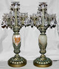 22175 ONYX AND CRYSTAL CANDELABRA PAIR H 22 12