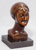 22173 AFTER ELIE NADELMAN BRONZE HEAD OF A FEMALE H