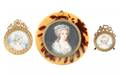 3 Miniature Portraits of Marie Antoinette Signed
