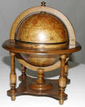 021529 TABLETOP WALNUT DECORATIVE GLOBE OF THE WORLD