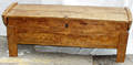 021520 ASH CARPENTERS CHEST WITH HINGED LID CIRCA 18
