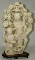012346 CHINESE SOO CHOW JADE CARVED FIGURE WOMAN  CHI