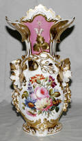 011515 CONTINENTAL HANDPAINTED PORCELAIN VASE CIRCA
