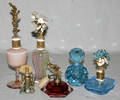 121521 GLASS COLOGNE BOTTLES CIRCA 1930 SIX