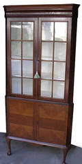 120417 CORNER CABINETS MAHOGANY PAIR H 75 12 L 34