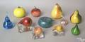 Eleven blown glass pieces of fruit late 19th c