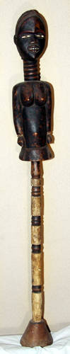 113310 AFRICAN CARVED WOOD FIGURAL CEREMONIAL PIECE