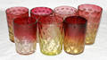1506 AMBERINA GLASS GROUPING OF GLASSES WITH THUMBPRIN