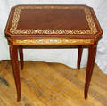 0473 INLAID MARQUETRY CIGARETTE TABLE WITH HINGED TOP