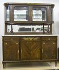 Italian style mahogany and burlwood veneer buffet