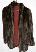 021551 VINTAGE FAUX FUR BROWN JACKET