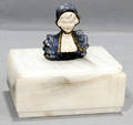 021567 CARVED ONYX DRESSER BOX CIRCA 1920 H 2 W 3