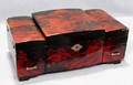 020554 CHINESE RED LACQUER JEWELRYMUSIC BOX H 14 12