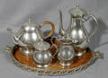 011564 QUEEN ART BROOKLYN PEWTER TEA SET C 1950 5P