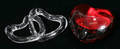 011562 BACCARAT CRYSTAL HEARTS ENTWINED  A RED HEART