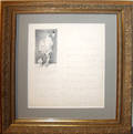 120445 FRAMED  MATTED SIGNED LETTER BY KENYON COX PAI