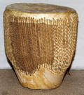 113361 AFRICAN HIDE AND REED DRUM H 14 DIA 10 12