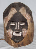 113358 AFRICAN CARVED WOOD FULL HEAD MASK H 14