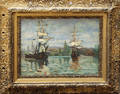 2515 H VIOLET JOSEFO OIL ON CANVAS 2 SAILING SHIPS