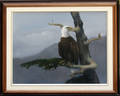 2510 DAVID JEAN CONTEMPORARY OIL ON CANVAS EAGLE ON