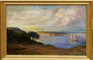 2508 A KNIGHT OIL ON CANVAS SEASCAPE 18 X 24 14