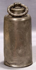 2529 EARLY AMERICAN PEWTER MILITARY SHIP CANTEEN C183