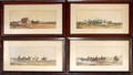 1534 H HILTON WATERCOLOR SET OF FOUR 19TH C 5 X 11
