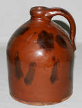 0534 RED STONEWARE WHISKEY JUG 19THC H 7 DIA 7