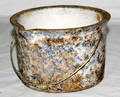 0510 SPONGEWARE POTTERY PAIL H 7 DIA 5