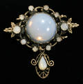 22481 ROBERT COSTUME BROOCH WITH MOON STONES