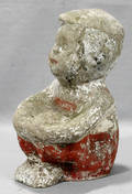 021611 CAST CEMENT FIGURE OF A SEATED CHILD H 10
