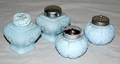021604 VICTORIAN BLUE PRESSED GLASS SALT  PEPPER SHAK