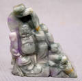 012431 ORIENTAL CARVED LAVENDER  GREEN JADE FIGURE OF