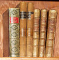 011615 5 ASSORTED LEATHER BOUND BOOKS