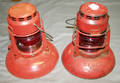 120517 PAINTED METAL TRAIN LANTERNS 2 PCS H 13 D
