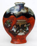 2581 JAPANESE POTTERY VASE CIRCA 1890 H 9 14