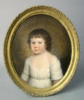 Oil on canvas portrait of a young child early 19th c