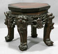 0569 CHINESE HAND CARVED MINIATURE PEDESTAL H 7 W 6