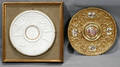 0565 GILT METAL SPANISH PLAQUE WITH PORCELAIN RESERVE