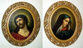 0555 FRAMED RELIGIOUS CHROMO LITHOGRAPHS OF VIRGIN AND