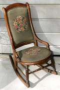 0558 EASTLAKE WALNUT ROCKING CHAIR WITH FLORAL NEEDLEP