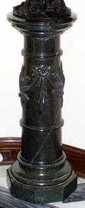 22023 CARVED GREEN MARBLE PEDESTAL C 18801900 H 39