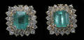 22058 14KT YELLOW GOLD EARRINGS 386 CT NATURAL EMERA