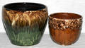 22516 MAJOLICA PLANTERS TWO H 9 7 DIA 10 8